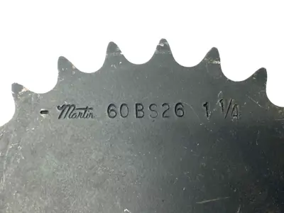 USED MARTIN FINISHED BORE ROLLER CHAIN SPROCKET 26 TEETH SHELFWARE