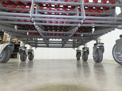 NestaFlex 376  30"W x 12' 8" Expandable Gravity Flex Conveyor Plastic Skatewheel