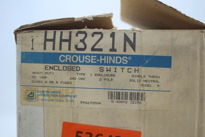 New | in-Stock Crouse-Hinds HH321N Relays & Switches California US | Davliegogo LLC #1707680