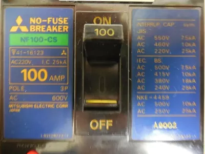 Mitsubishi NF100-CS No-Fuse Circuit Breaker 100 Amps 600VAC Used