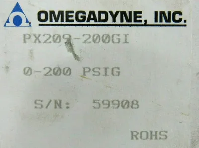 NEW OMEGADYNE PX209-200GI TRANSDUCER 0-200PSI PX209200GI