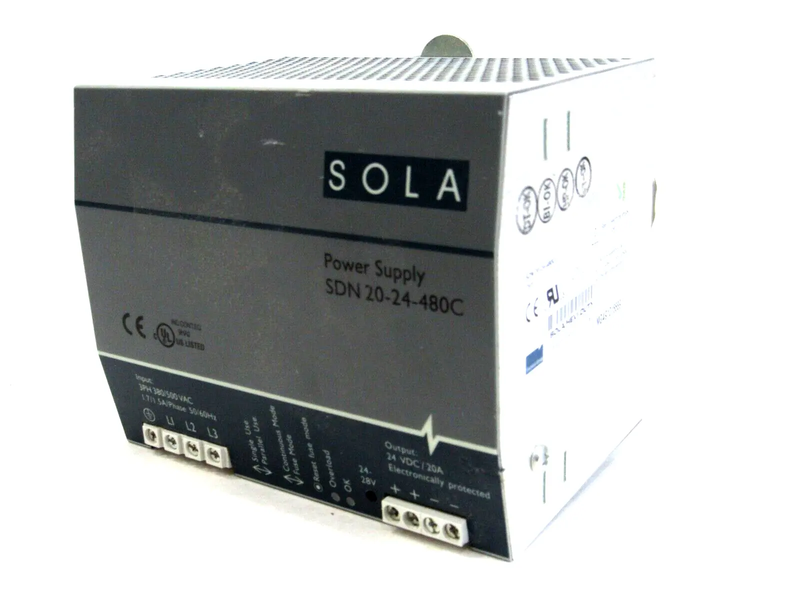 USED SOLA SDN20-24-480C POWER SUPPLY SDN2024480C