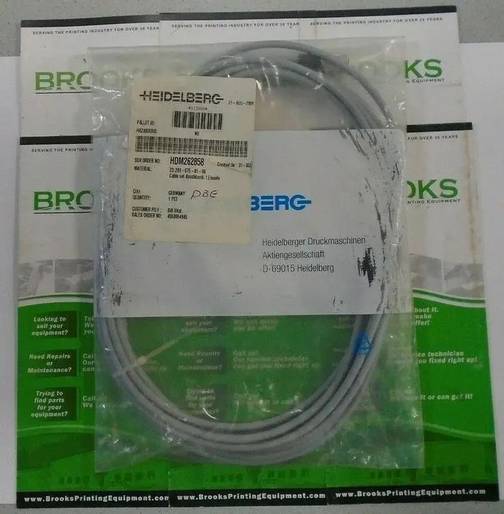 New | in-Stock HEIDELBERG ZD.289-675-01-00 Cable & Wire North Carolina US | BROOKS PRINTING EQUIPMENT #1138637