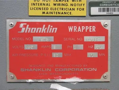USED 1996 SHANKLIN HS-3 HIGH SPEED AUTOMATIC HORIZONTAL SIDE SEAL SHRINK WRAPPER