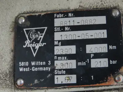 Reiger 8811-0882 Radial Piston Hydraulic Motor 2950 Ft-Lb