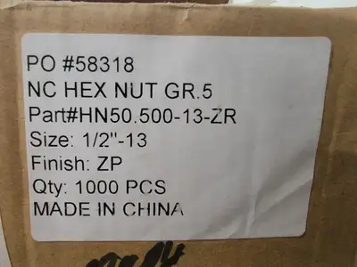 NEW FASTENER WAREHOUSE HN50 500-13-ZR