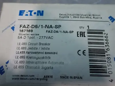 New | in-Stock EATON FAZD5/1NASP Circuit Breakers Ohio US | HGR 24 #757646
