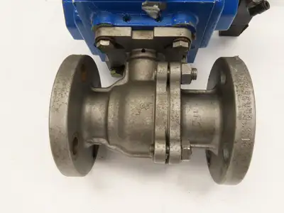 Flowserve 1-1/2" Stainless Ball Valve Compact II Pneumatic Actuator C30 SR-2C
