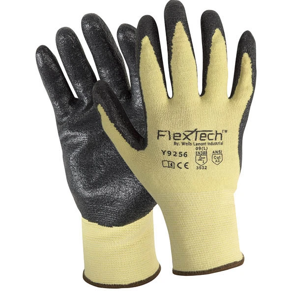 Wells Lamont FLEXTECH Foam Nitrile Gloves Cut Resistant ANSI A2 S