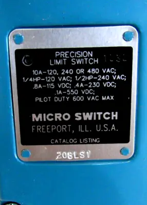 NEW HONEYWELL MICRO SWITCH 208LS1 LIMIT SWITCH