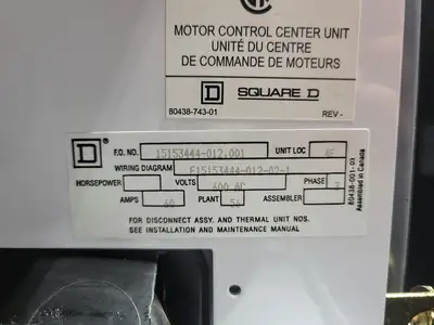USED SQUARE D MODEL 6