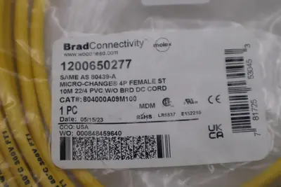 NEW DANIEL WOODHEAD 804000A09M100 4P 10M STOCK H1090