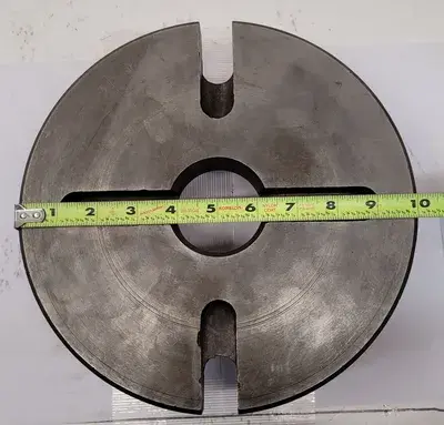 LATHE CHUCK ADAPTER BACK PLATE D1-6 MOUNT, 10" DIAMETER, 2-1/4" THRU HOLE