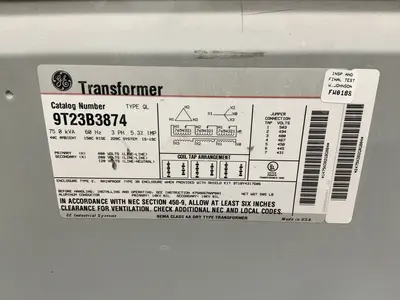 Used GENERAL ELECTRIC 9T23B3874 Transformers Ohio US | HGR 24 #1266338