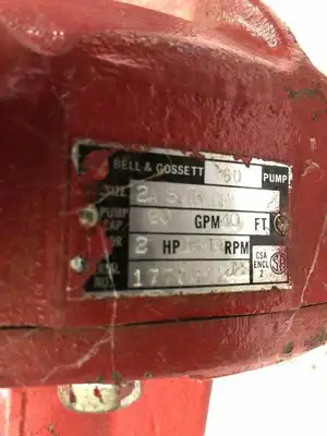 Bell & Gossett Size 60 2″ CI 2HP In-Line Circulator Pump 1730RPM 3PH 40GPM