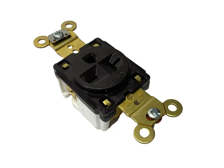New | in-Stock Hubbell Brown Straight Blade Single Receptacle 2-Pole 3-Wire 250V 20A Electrical Fittings Michigan US | Maverick Industrial Sales #1402537