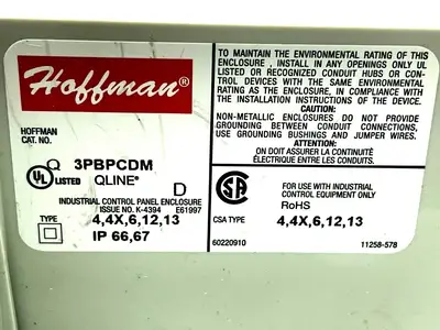 Q3PBPCDM | Hoffman  QLine D Pushbutton Type Enclosure 3PB x 22.5mm - Used
