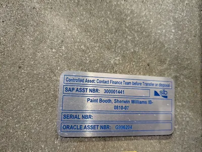 Sherwin Williams Paint Booth 10'8" x 8'4" x 10'3-1/2"H (Booth Only-Monorail Excluded)