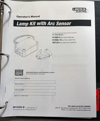 LINCOLN ELECTRIC WELD FUME CONTROL SYSTEM(NEW & NEVER INSTALLED) STOCK # 0888525