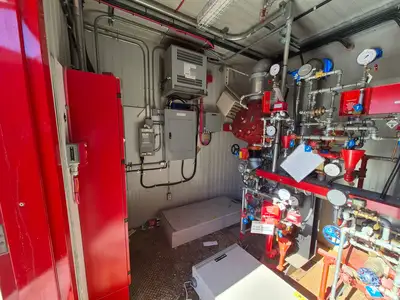 Containerized Foam Fire Suppression System w/ Deluge Valve, Potter Controls & Piping Manifold