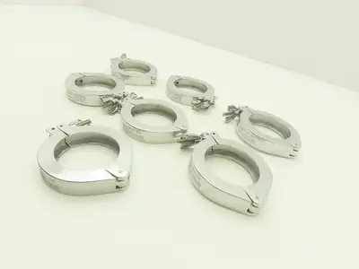 Nor-Cal NW-50-CP Aluminum Wing Nut Clamp for DN 50 ISO-KF Flange Lot of 7