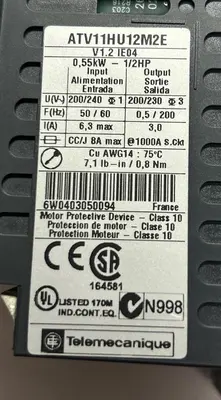Used TELEMECANIQUE ATV11HU12M2E Power Inverters Ohio US | Surplus Asset Holdings #1236813