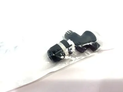 New | in-Stock Mencom Cable Connector M12 Plug, 4 Pole, Male Right Angle, PG 9 Electrical Fittings Michigan US | Maverick Industrial Sales #1393250