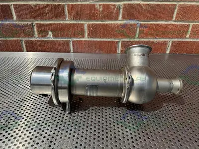 USED LESER 4484.7524 STAINLESS STEEL SAFETY VALVE W/ 1.5" TO 2" SANITARY FITTINGS