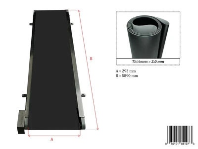 Flat Black Belt for Conveyor - Food Grade (Sizes 65mm to 293mm)