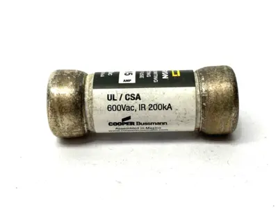 USED COOPER BUSSMANN LIMITRON FAST-ACTING FUSE CLASS T 600VAC 15A LOT OF 5