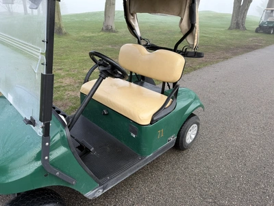 (1) 2019 E-Z-Go EFI golf cart with a Kawasaki gas engine, model 657061G01, includes canopy, fold-dow...