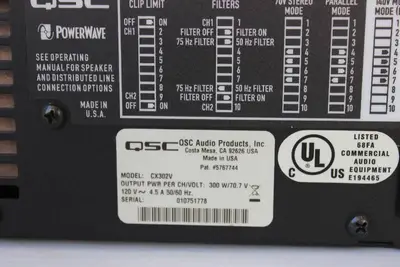 QSC Model # CX302 Stereo Power Amp