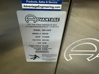 New | in-Stock 2026 ADVANTAGE SRV-1075 Temperature Controls Massachusetts US | Absolute Machinery #1332463