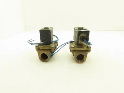 NCD AD12-25 Brass Solenoid Valve 2-Way 1"NPT 115V Normally Open Lot of 2