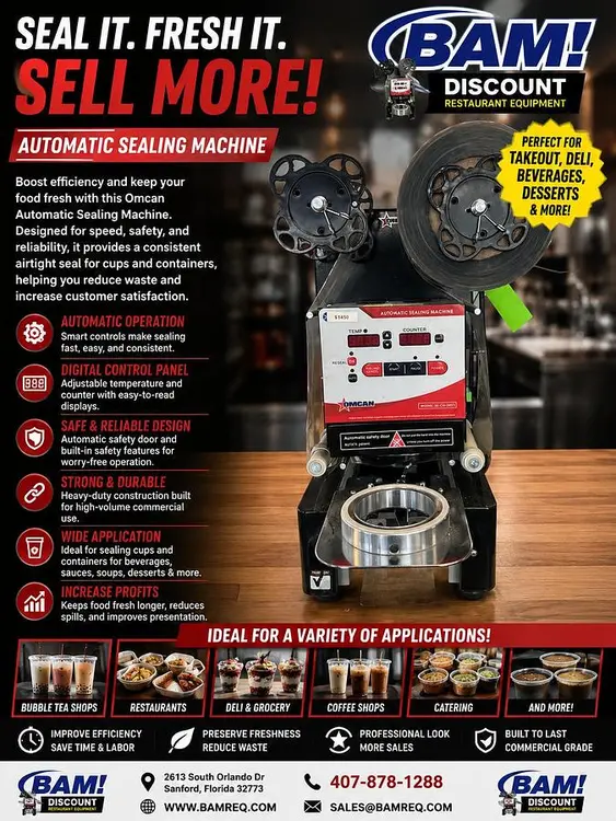 Used OMCAN ATT-95N Tray Sealers Florida US | BAM Discount Restaurant Equipment #1230643