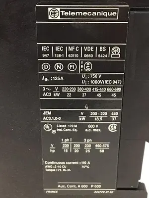 USED TELEMECANIQUE LC1D80004