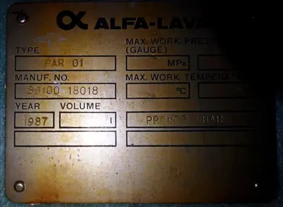 Alfa-Laval CT-6 Centritherm evaporator, 316SS.