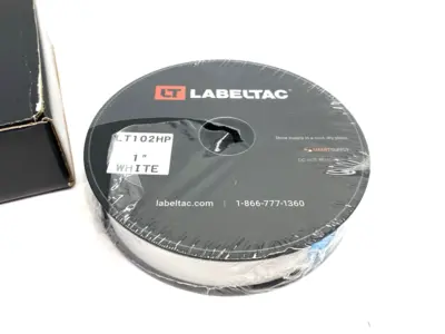 USED LABELTAC PRO MODEL HIGH PERF. 10 YEAR VINYL LABEL SUPPLY 1" X 150' ROLL