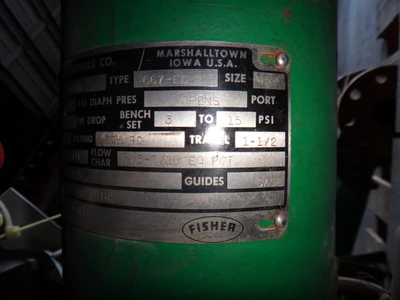 Fisher 3" Sched 80 WCB Stainless Butt Weld Control Valve