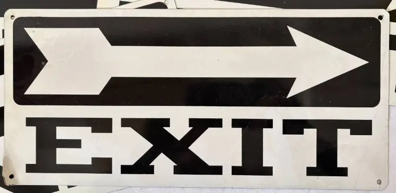 Set of 8 Metal EXIT Signs with arrow pointing to right