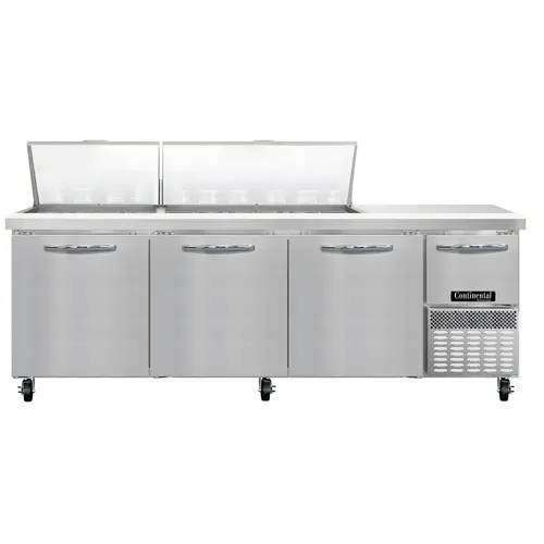 Continental RA93N30M 93" Pizza Prep Table W/ Refrigerated Base, 115v