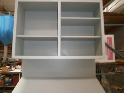 Custom Gray Design Storage/Workbench Unit Furniture 47 1/2" x27"X95" Wheels