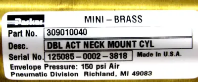 NEW PARKER 309010040 DBL ACTING NECK MOUNT CYLINDER