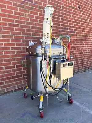 USED PRECISION STAINLESS 400 LITER STAINLESS STEEL JACKETED REACTOR W/ AGITATOR