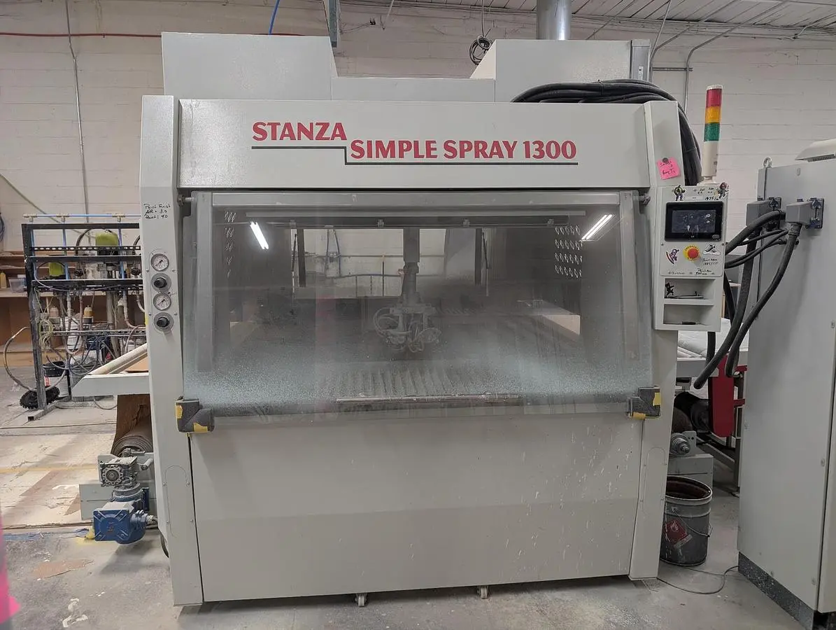 STANZA SIMPLE SPRAY 1300, 51" FEED-THROUGH FLAT-LINE 4-GUN FINISH SPRAY MACHINE