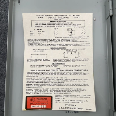 Used SYLVANIA HD221 Switchgears California US | Davliegogo LLC #1708117