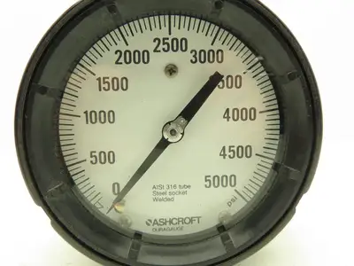 Ashcroft 45-1279RS-048-XC4 Duragauge Pressure Gauge 4.5" Dial 1/2" NPT 5000PSI