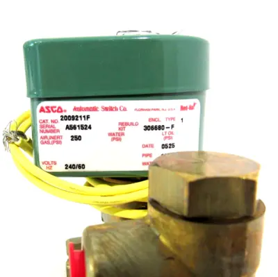 NEW ASCO 2009211F SOLENOID VALVE 240/60