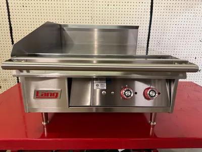 Used Lang Used 24" Lang 124TC Electric Countertop Griddle Thermostatic Controls, 208v Commercial Flat Top Griddles Illinois US | Falcon Restaurant Supply #1375128