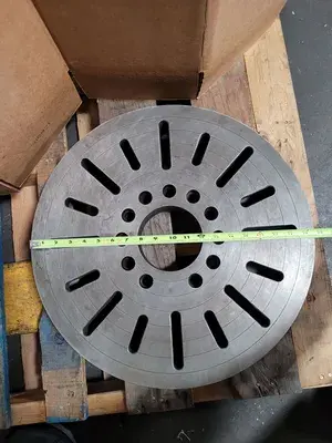 LATHE FACE PLATE, 19-3/4" DIAMETER, A2-8 MOUNT, 4-1/2" THROUGH HOLE, 3" THICKNESS